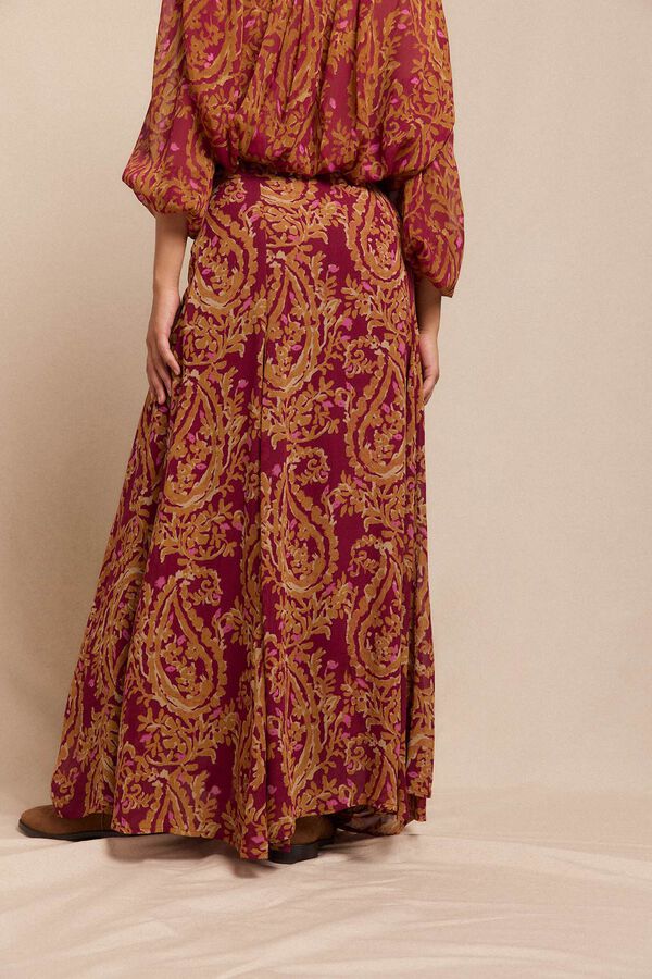 Slowlove Falda capa midi estampada Estampado rojo