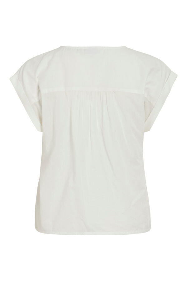 Vila Blusa de mujer con bordados de algod&oacute;n org&aacute;nico Blanco
