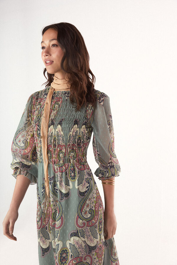 Slowlove Vestido estampado gomas Estampado azul