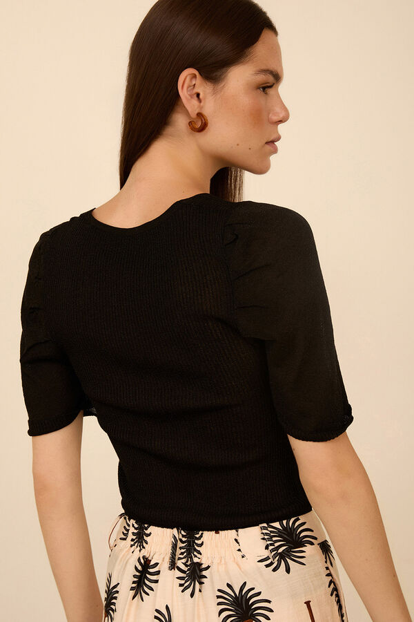 Meisie Jersey manga corta Negro