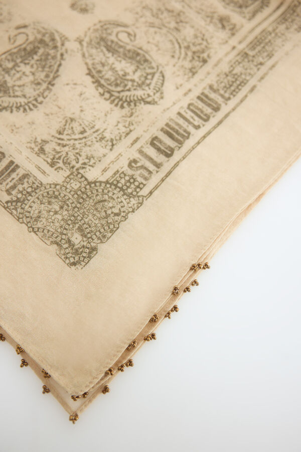 Slowlove Bandana bordada Estampado gris