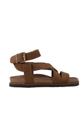 Genuins Sandalia de piel Marr&oacute;n