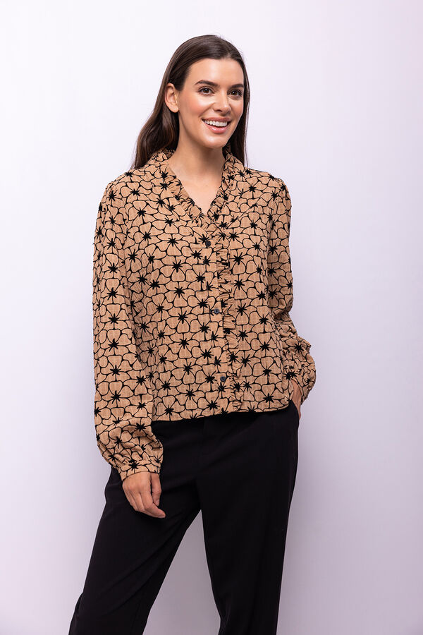 Object Blusa tejido textura Marr&oacute;n