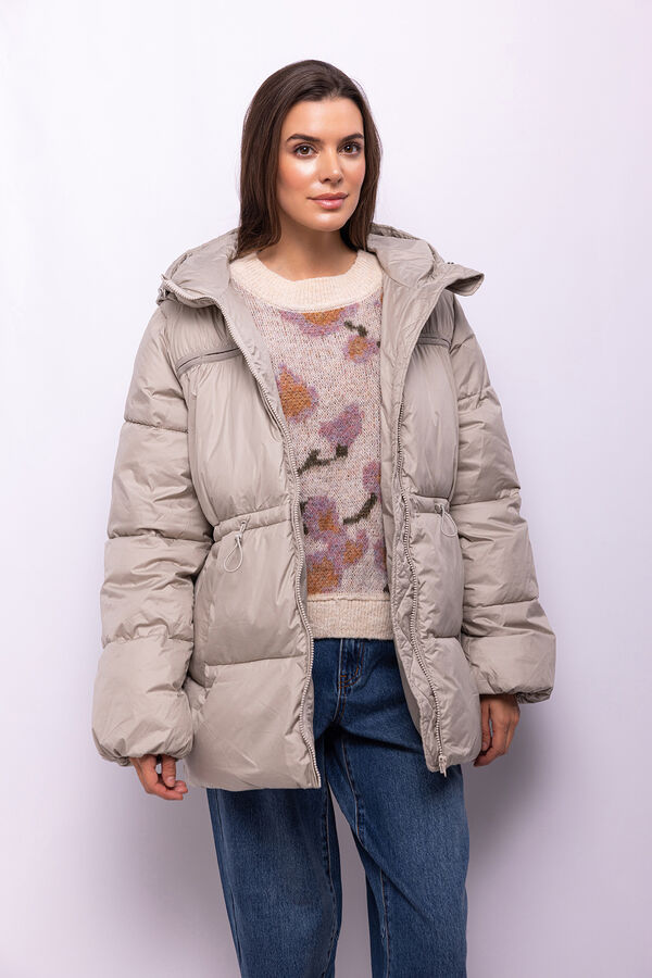 Object Abrigo acolchado capucha Beige