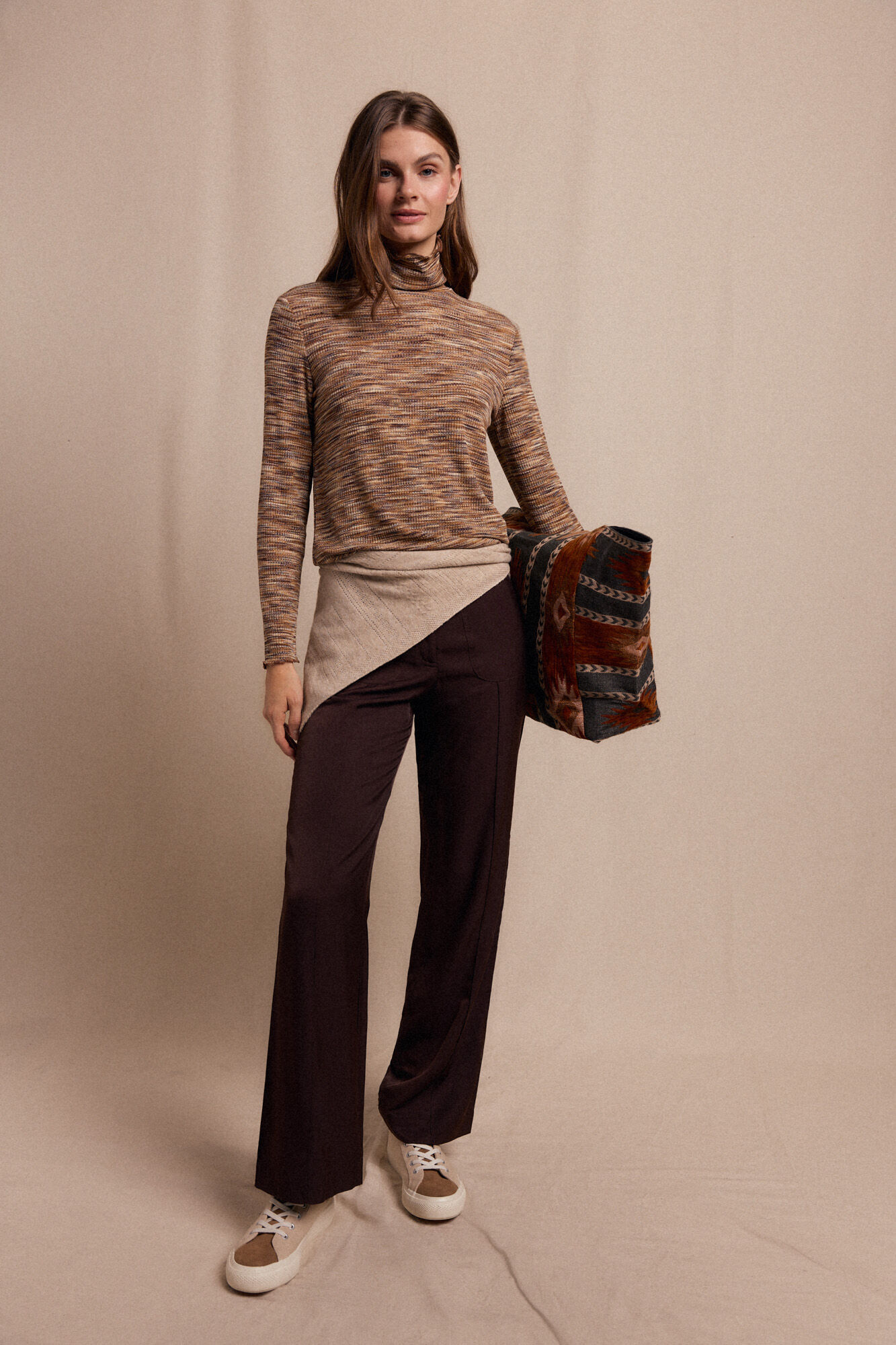 Slowlove Camiseta cuello alto melange