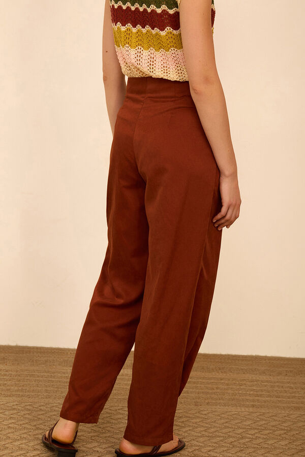 Meisie Pantal&oacute;n tobillero con pinzas Marr&oacute;n