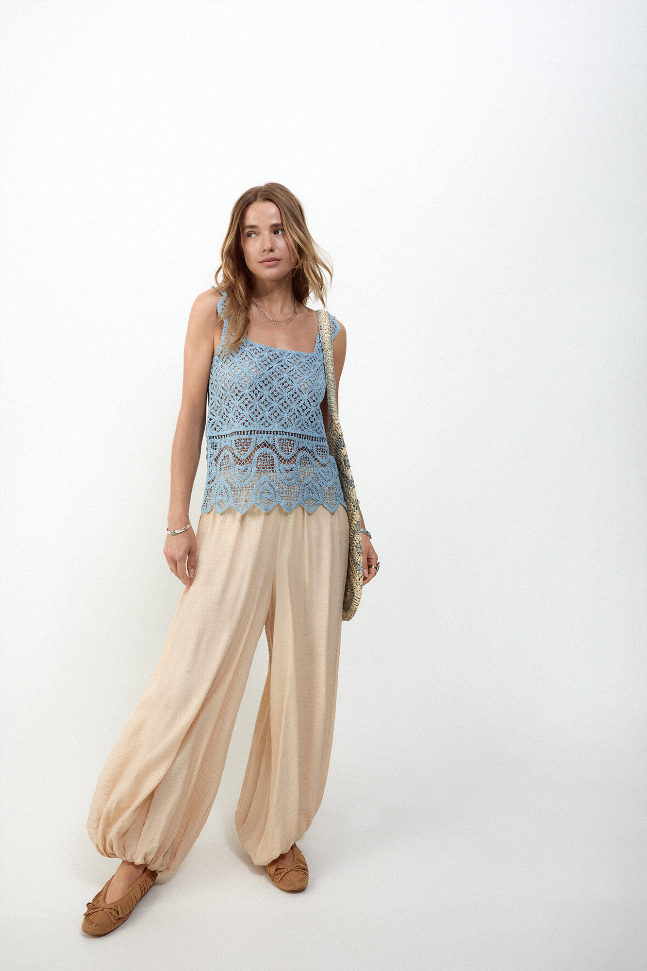 Slowlove Top crochet tirantes