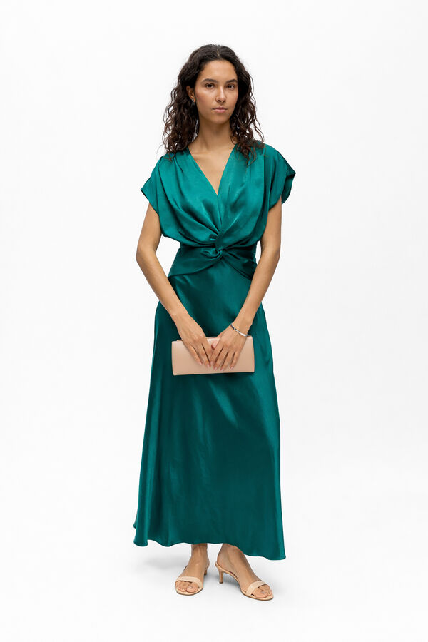 Object Vestido largo satinado Turquesa