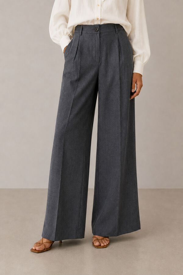 Vila Pantal&oacute;n wide leg Gris oscuro