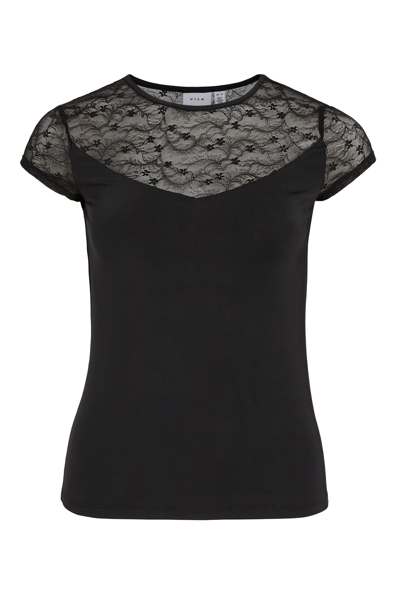Vila Camiseta manga corta encaje floral