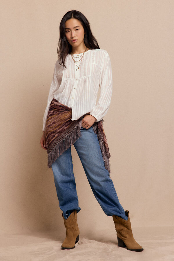 Slowlove Blusa encajes Marfil