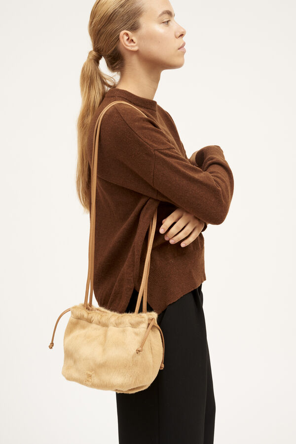 Zubi Bolso Bombonera pelo Beige