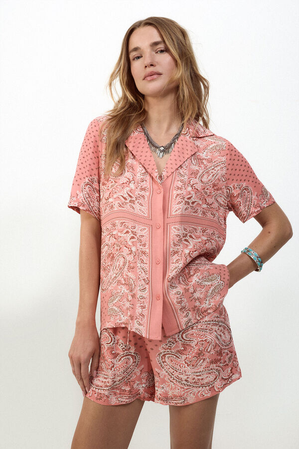 Slowlove Camisa corta estapada Coral