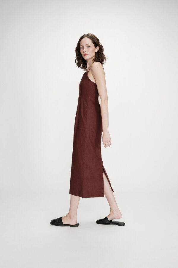 Grace & Mila Vestido midi Veranys Marr&oacute;n oscuro