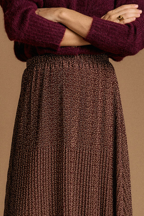 Pol&iacute;n Et Moi Falda plisada Berenice Marr&oacute;n oscuro