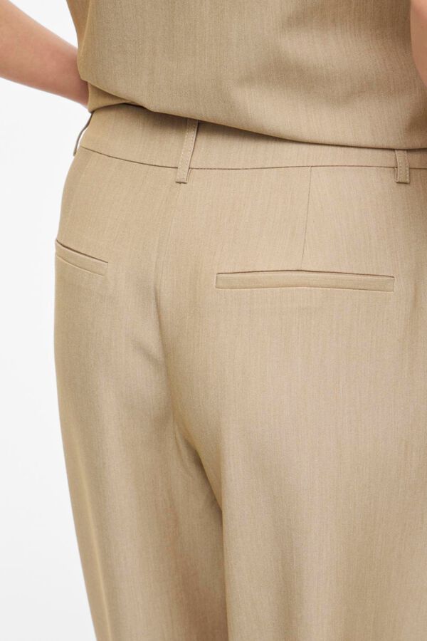 Vila Pantal&oacute;n de vestir largo con viscosa Beige