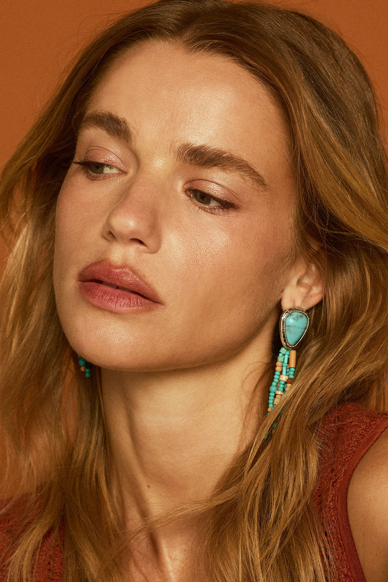 Slowlove Pendientes piedra y borla