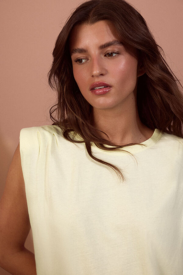 Slowlove Top hombreras Amarillo
