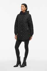 Vila Abrigo acolchado guateado con capucha Negro