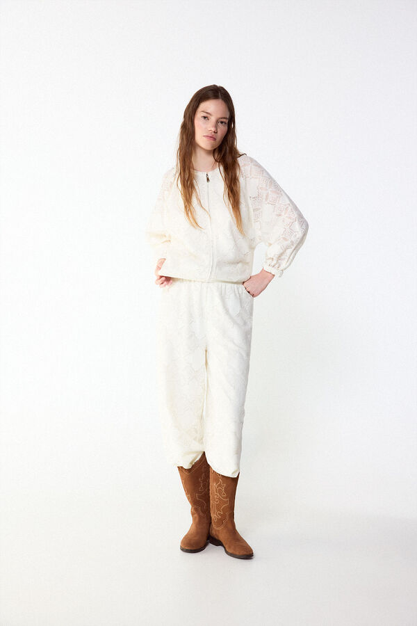 Slowlove Pantal&oacute;n bombacho lace Marfil