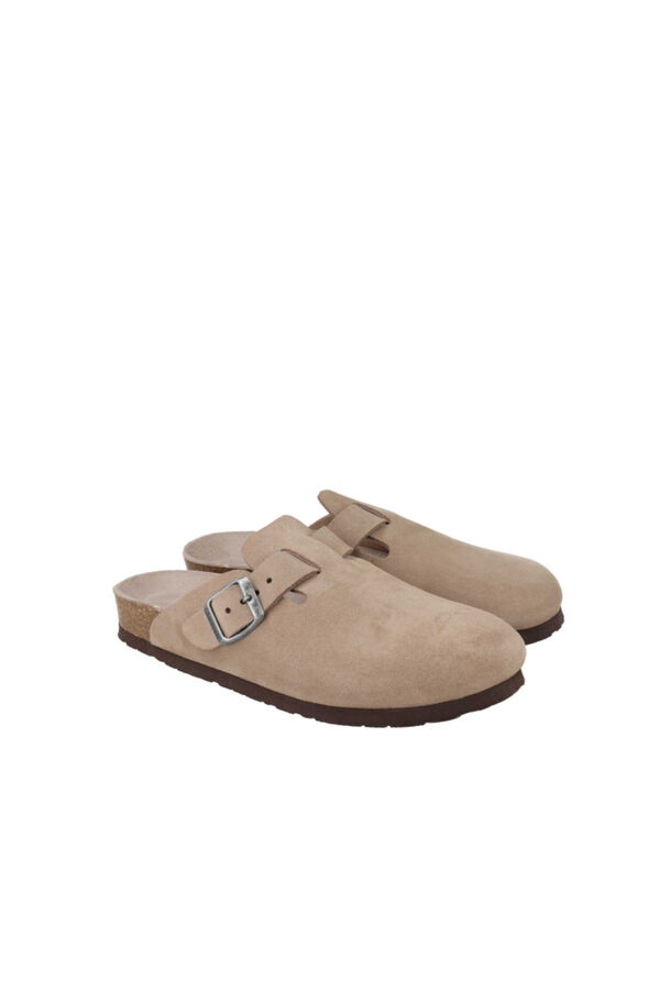 Genuins Zueco de piel Beige