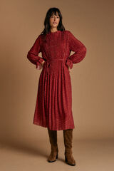 Pol&iacute;n Et Moi Vestido lunares granate Estampado granate