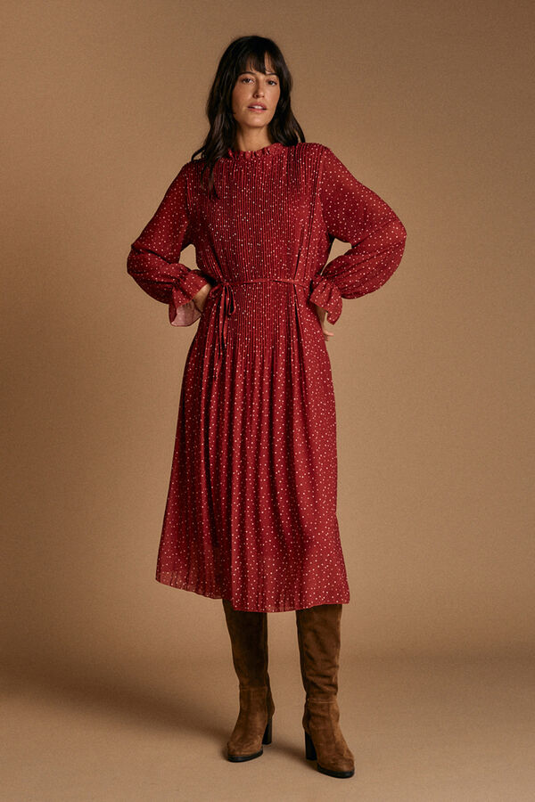 Pol&iacute;n Et Moi Vestido lunares granate Estampado granate