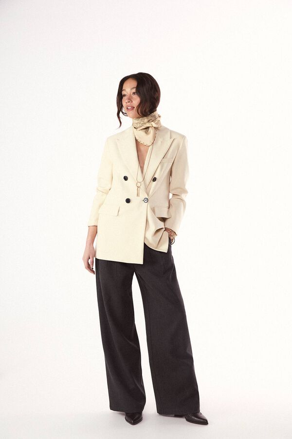 Slowlove Chaqueta americana cruzada Beige