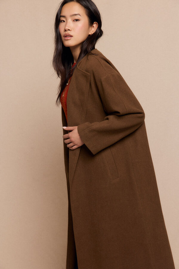 Slowlove Abrigo largo bufanda Kaki