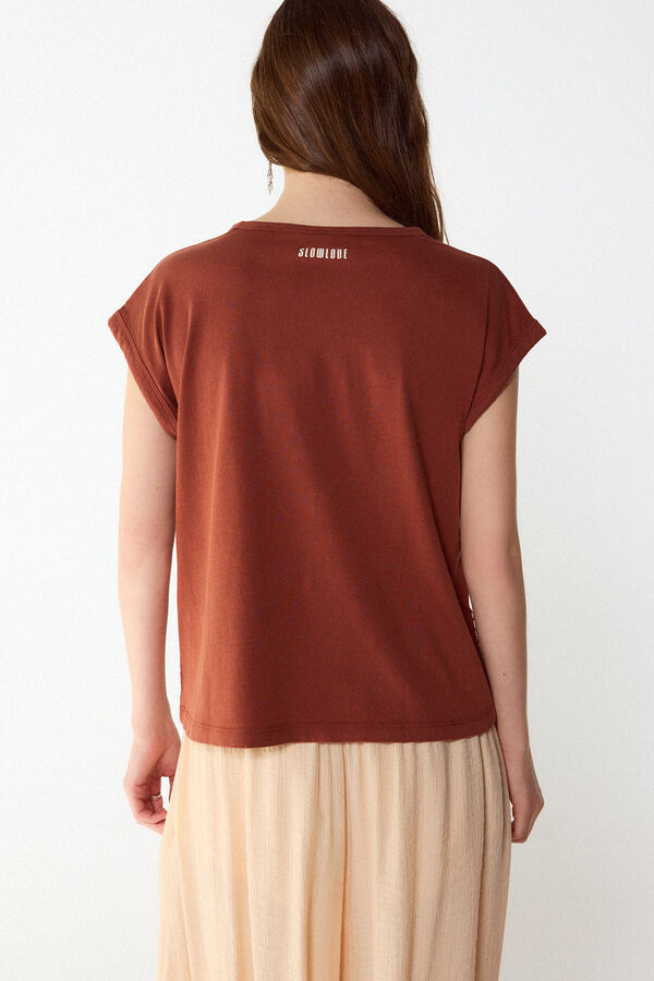 Slowlove Camiseta estampado bandana Estampado granate