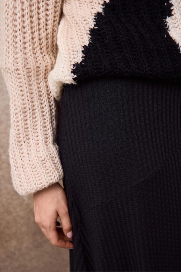 Slowlove Falda capa de punto Negro