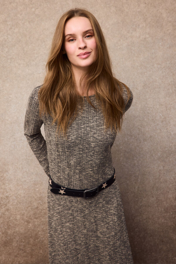 Slowlove Vestido largo melange Beige