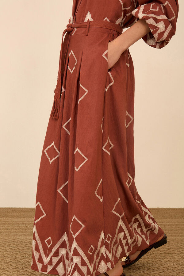 Meisie Falda larga con bordado Coral