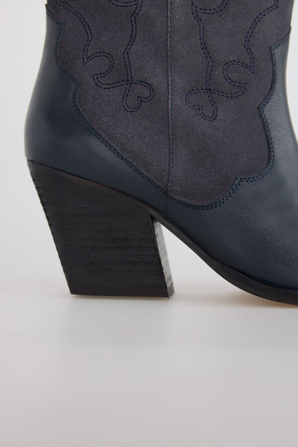 Slowlove Bota piel y serraje Gris