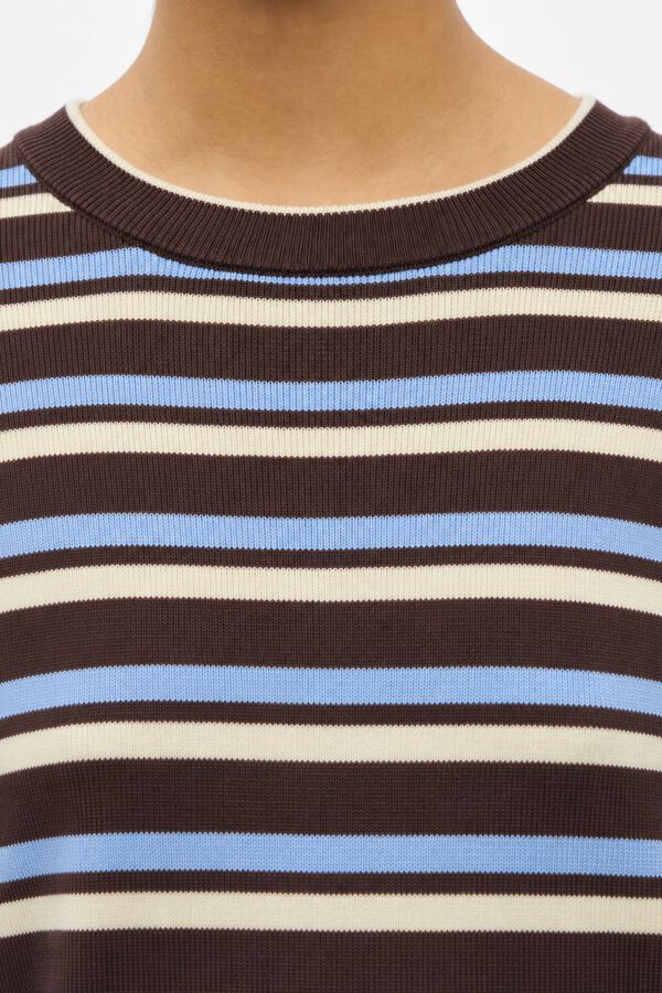 Object Jersey tacto suave rayas Marr&oacute;n oscuro
