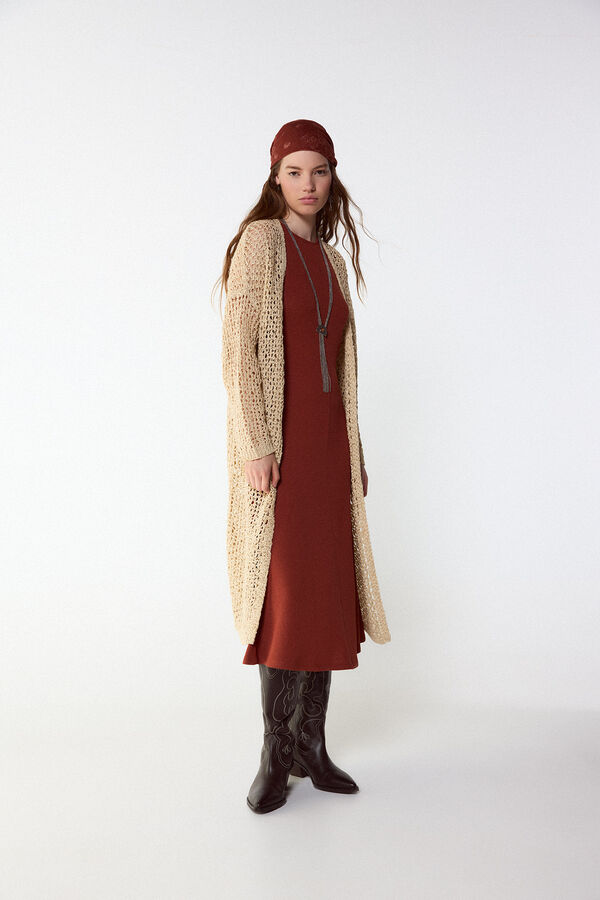 Slowlove Chaqueta punto cinta Marfil