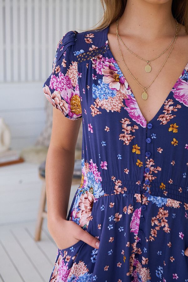 Jaase Vestido largo Carmen Azul marino