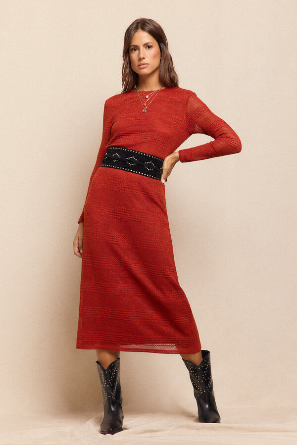 Slowlove Vestido estructura rústica Naranja