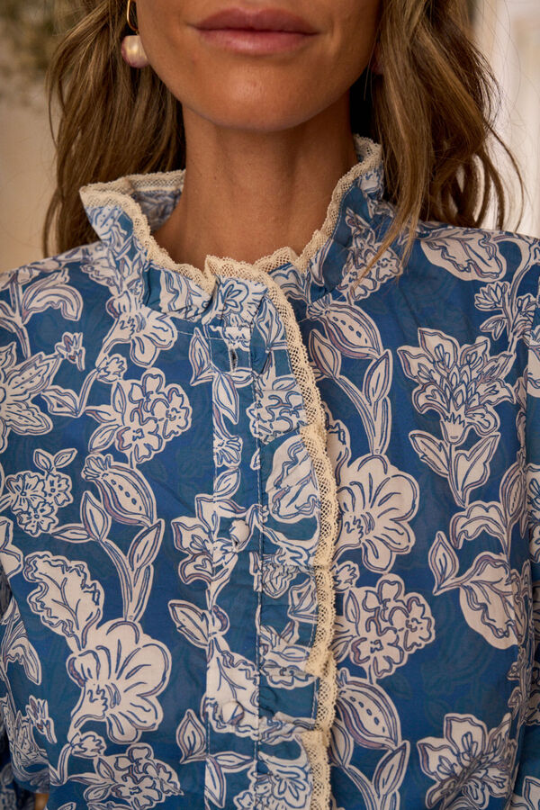 Pol&iacute;n Et Moi Camisa estampada Marinna Azul