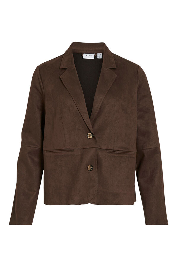 Vila Blazer de ante con botones Marr&oacute;n oscuro