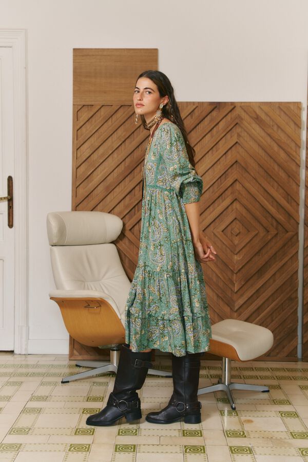 Jaase Vestido midi Monday Estampado verde