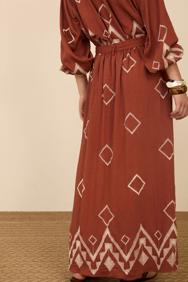 Meisie Falda larga con bordado Coral