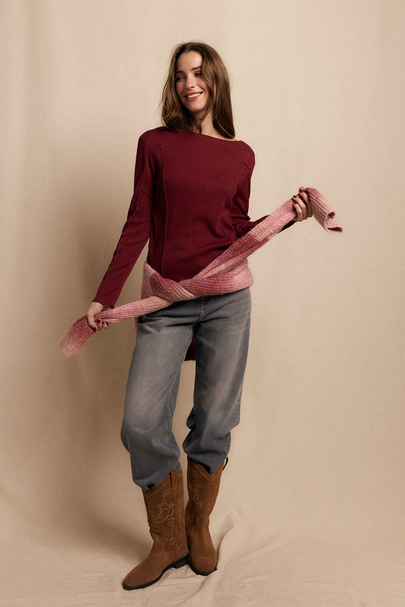 Slowlove Top b&aacute;sico melange