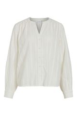 Vila Blusa de algod&oacute;n con bordados Blanco