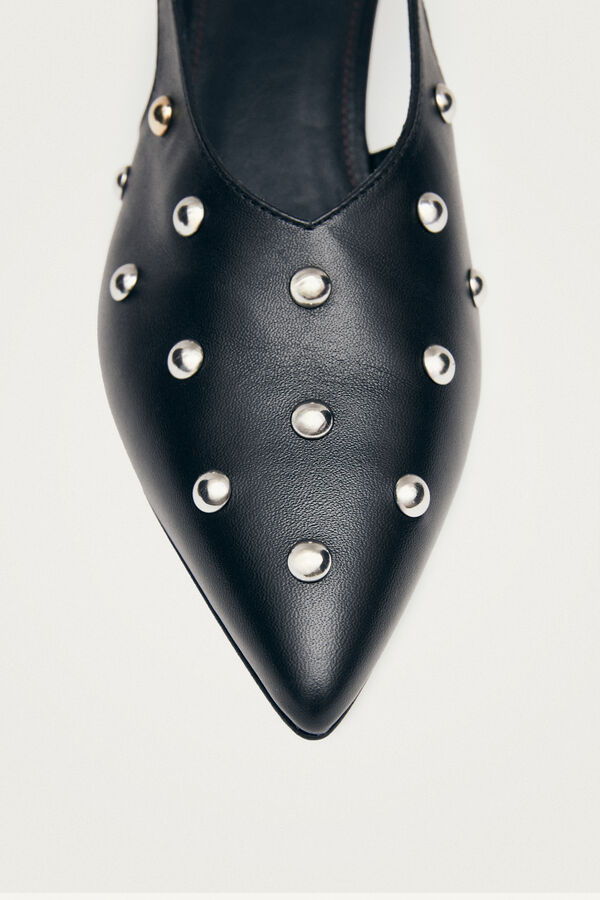 Alohas Zapatos de tac&oacute;n de cuero Eros Studs Negro