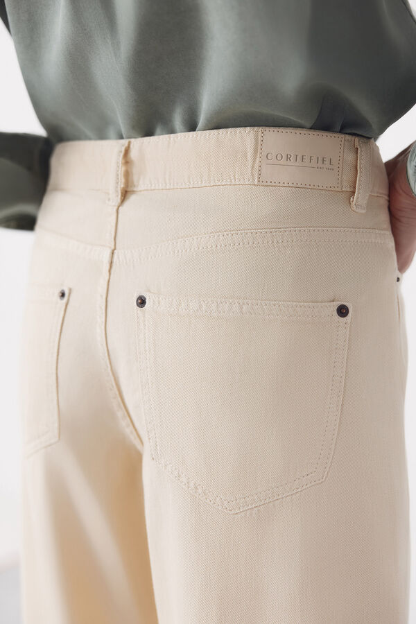Cortefiel Jeans Long Palazzo Marfil