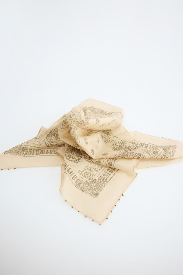 Slowlove Bandana bordada Estampado gris