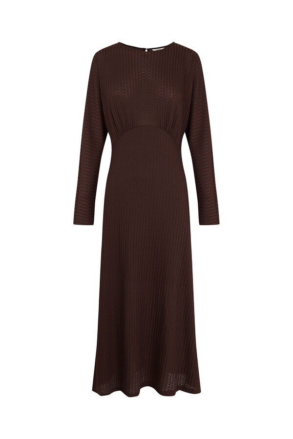 Slowlove Vestido estructura manga murci&eacute;lago Marr&oacute;n oscuro