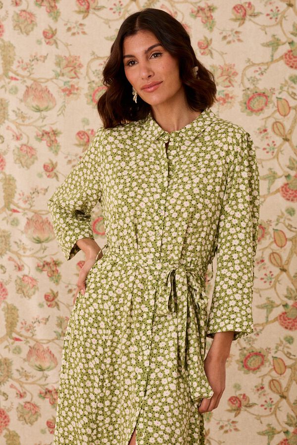 Pol&iacute;n Et Moi Vestido largo Marian Estampado verde