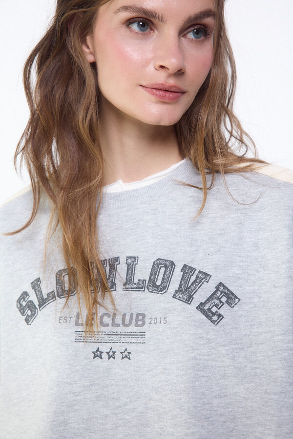 Slowlove Sudadera slowlove oversize Gris
